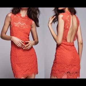 Free people - Coral lace dress XS